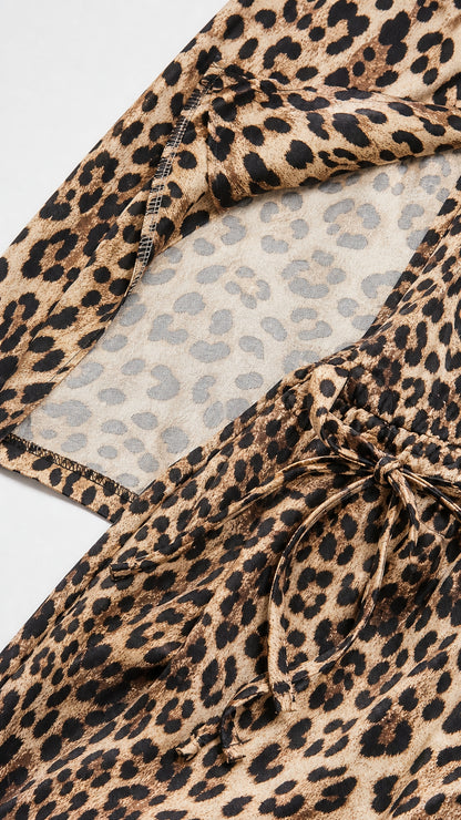 Closeup of fabric texture and drawstring waistband detail