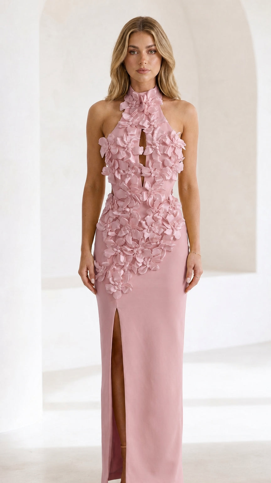 Front view in soft pink variant