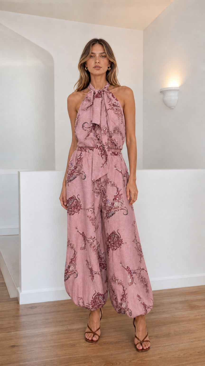 Full front view of the pink color variant