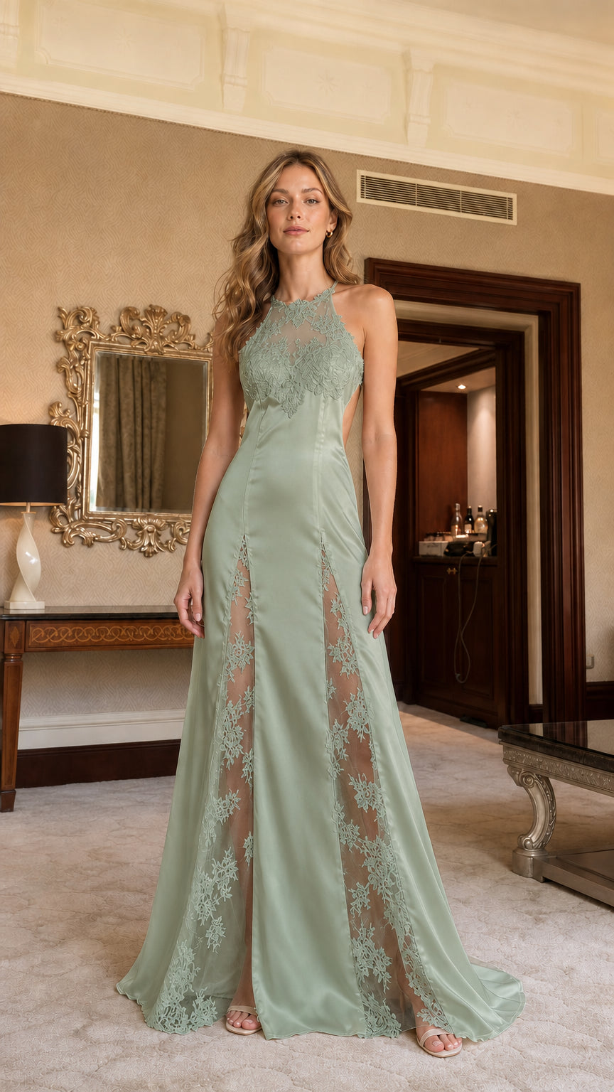 Front view of the sage green color variant
