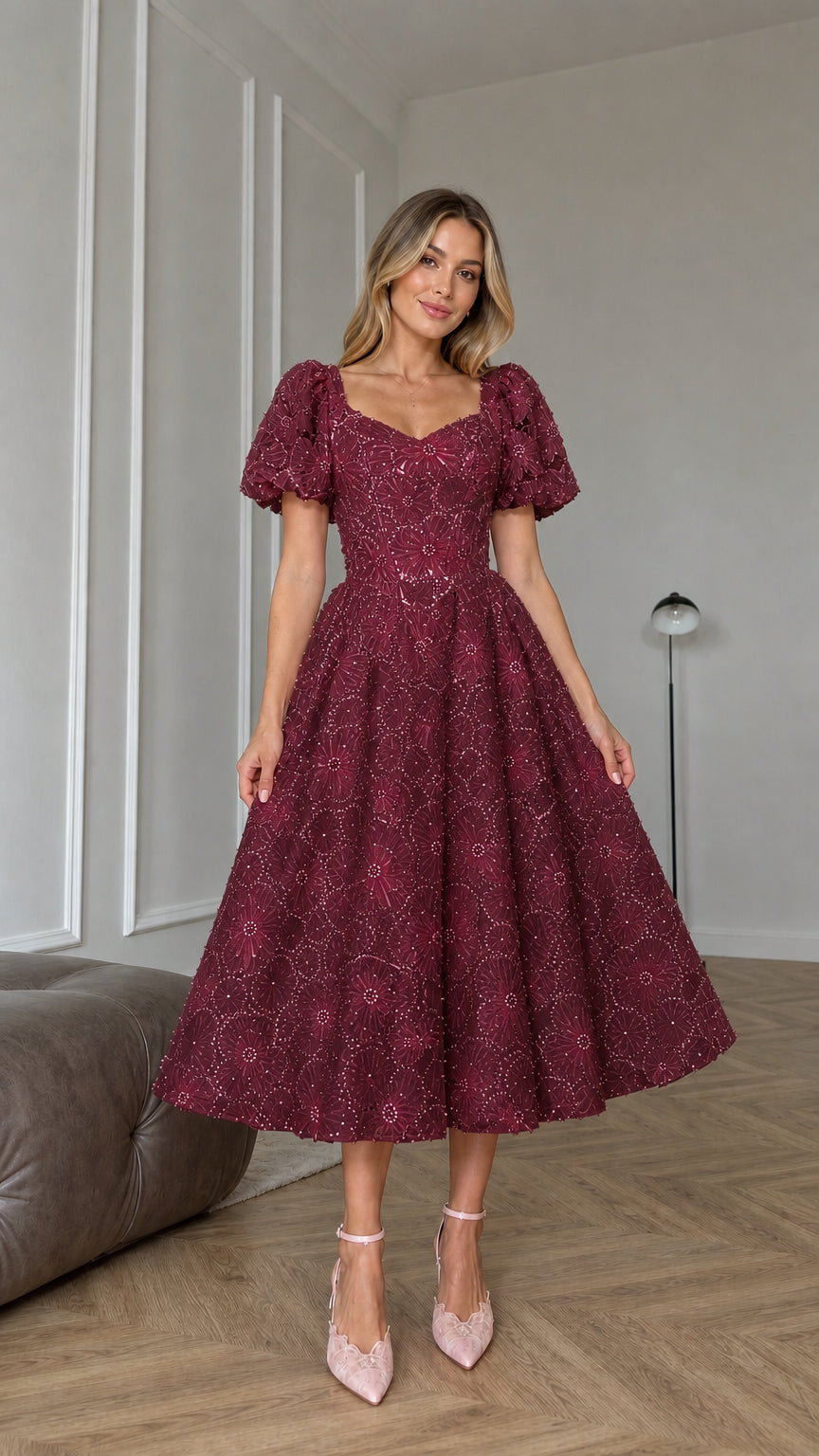 Front view of burgundy color variant