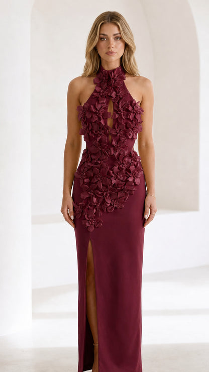 Front view in rich burgundy variant