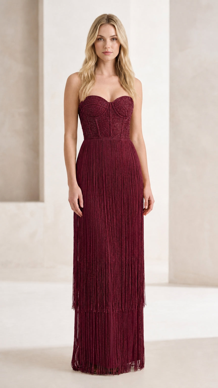 Front view of burgundy color variant
