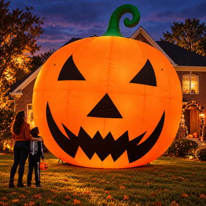 🎃 19.7FT Giant Halloween Pumpkin Inflatable 👻 – Oversized Jack-O’-Lantern Yard Display