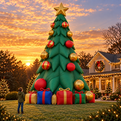 🎄🎅🦃 Giant Holiday Inflatable Trio – 3-Piece Christmas Tree, Santa & Thanksgiving Turkey Yard Set