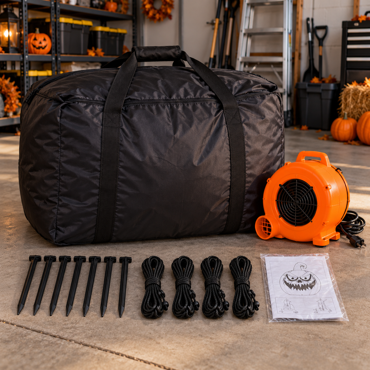 🎃🔥 16.4FT Giant Evil Pumpkin Inflatable – Light-Up Halloween Monster Yard Decoration 👻