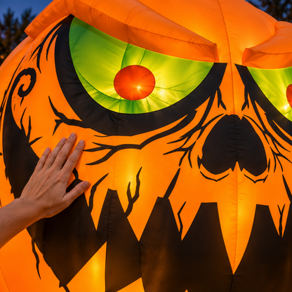 🎃🔥 16.4FT Giant Evil Pumpkin Inflatable – Light-Up Halloween Monster Yard Decoration 👻