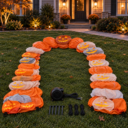 🎃✨ 8.2FT Light-Up Inflatable Pumpkin Arch – Halloween Walk-Through Yard Entrance Decoration 👻